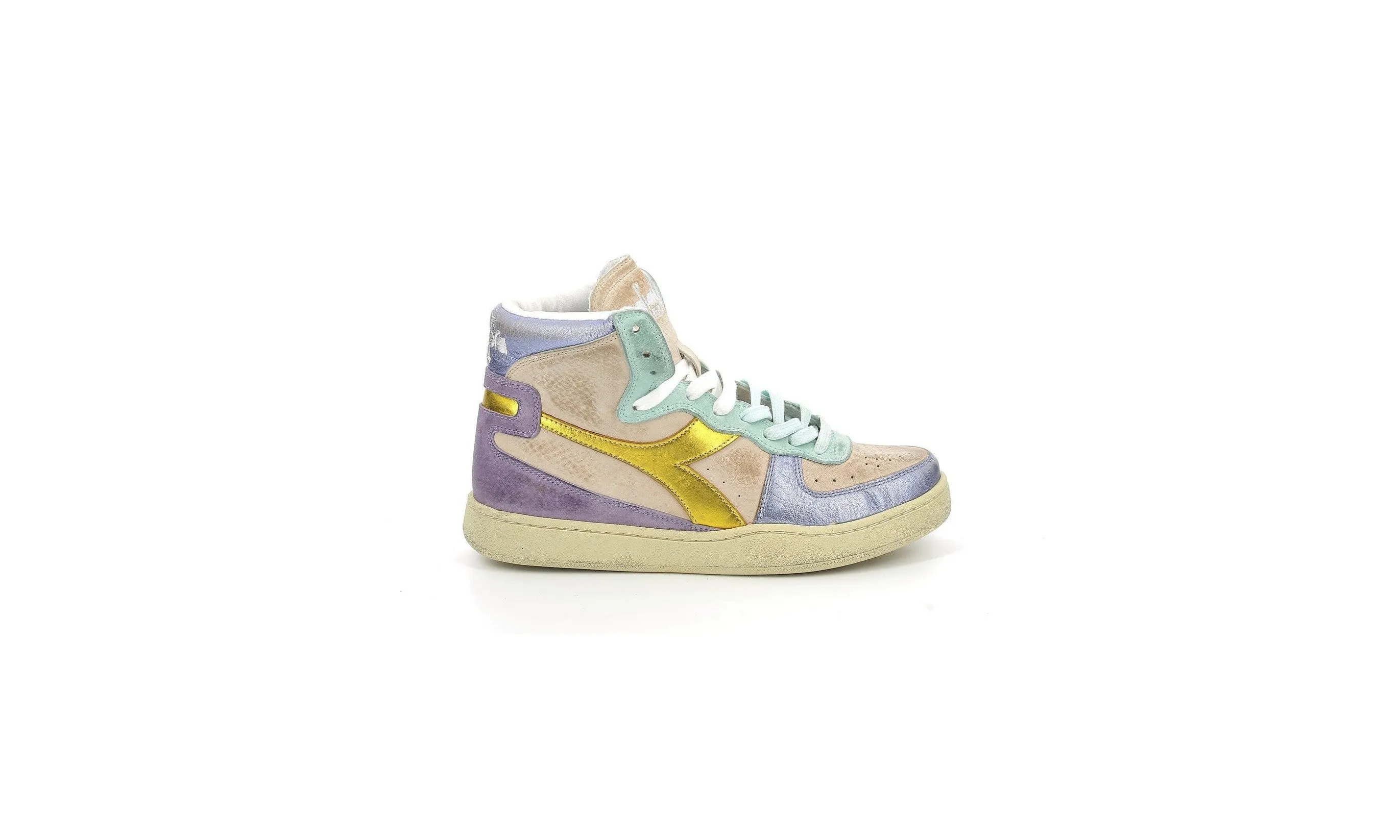 Diadora - Sneakers Haut Mi Bask Met Pig - Cloud Pink/Alabaster - Femme