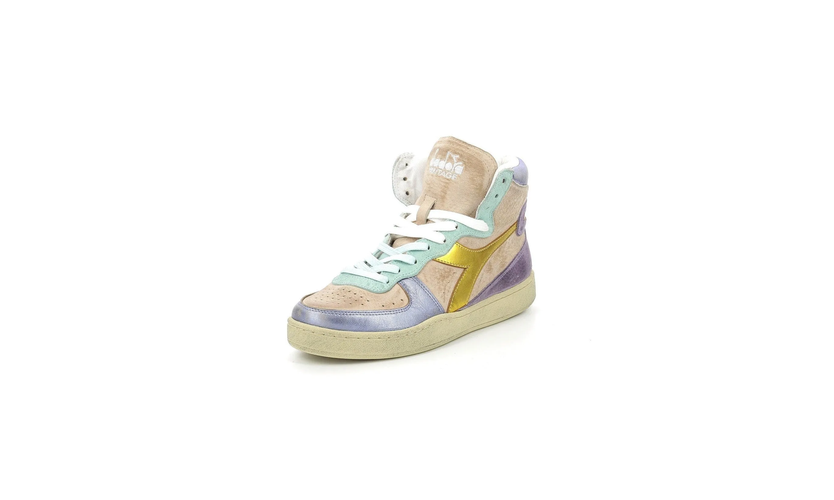 Diadora - Sneakers Haut Mi Bask Met Pig - Cloud Pink/Alabaster - Femme