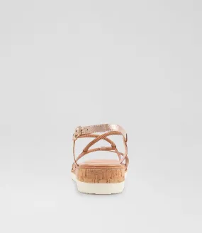 DIANA FERRARI Pita Rose Gold Rope Leather Sandals