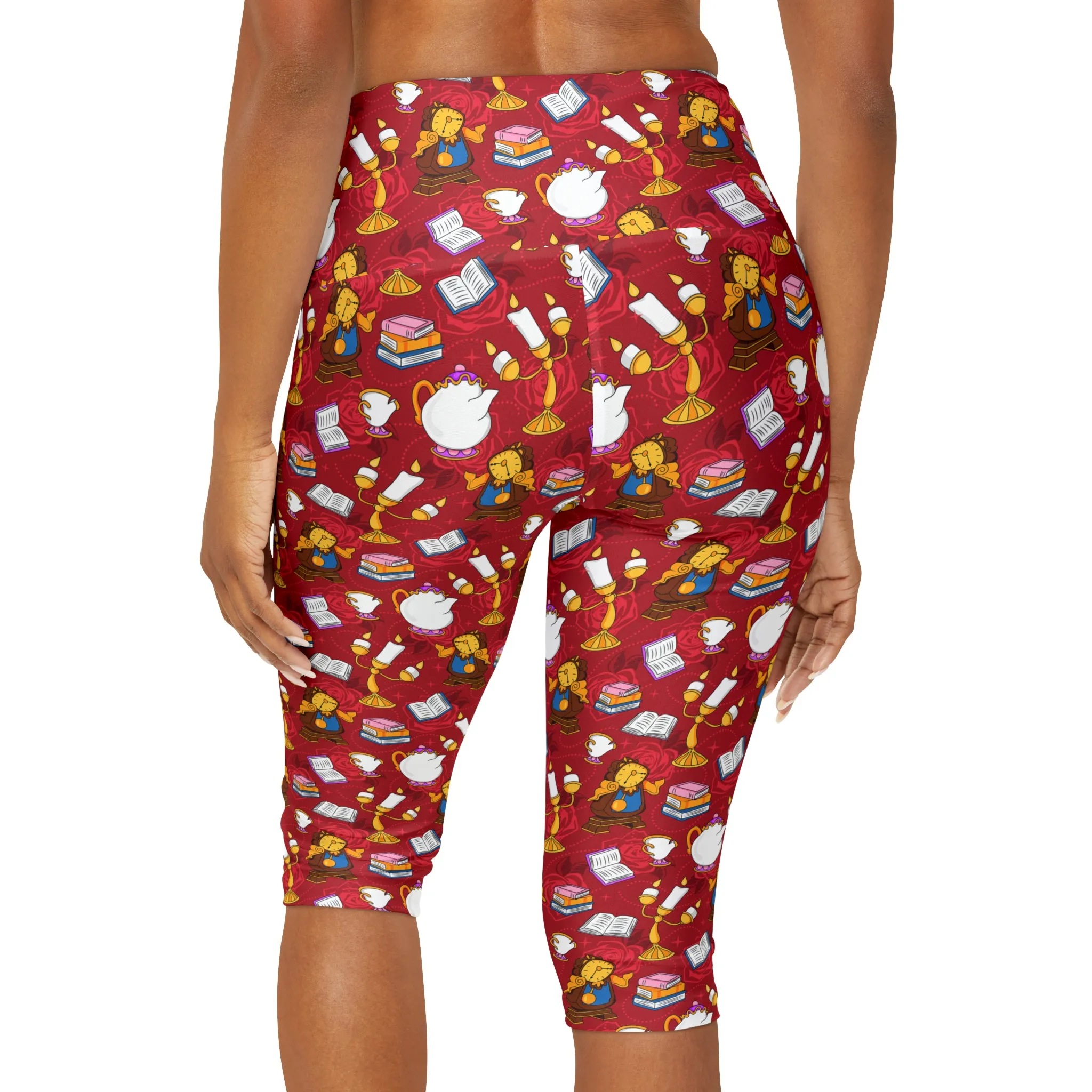 Disney Beauty And The Beast Belle's Friends Athletic Capri Leggings