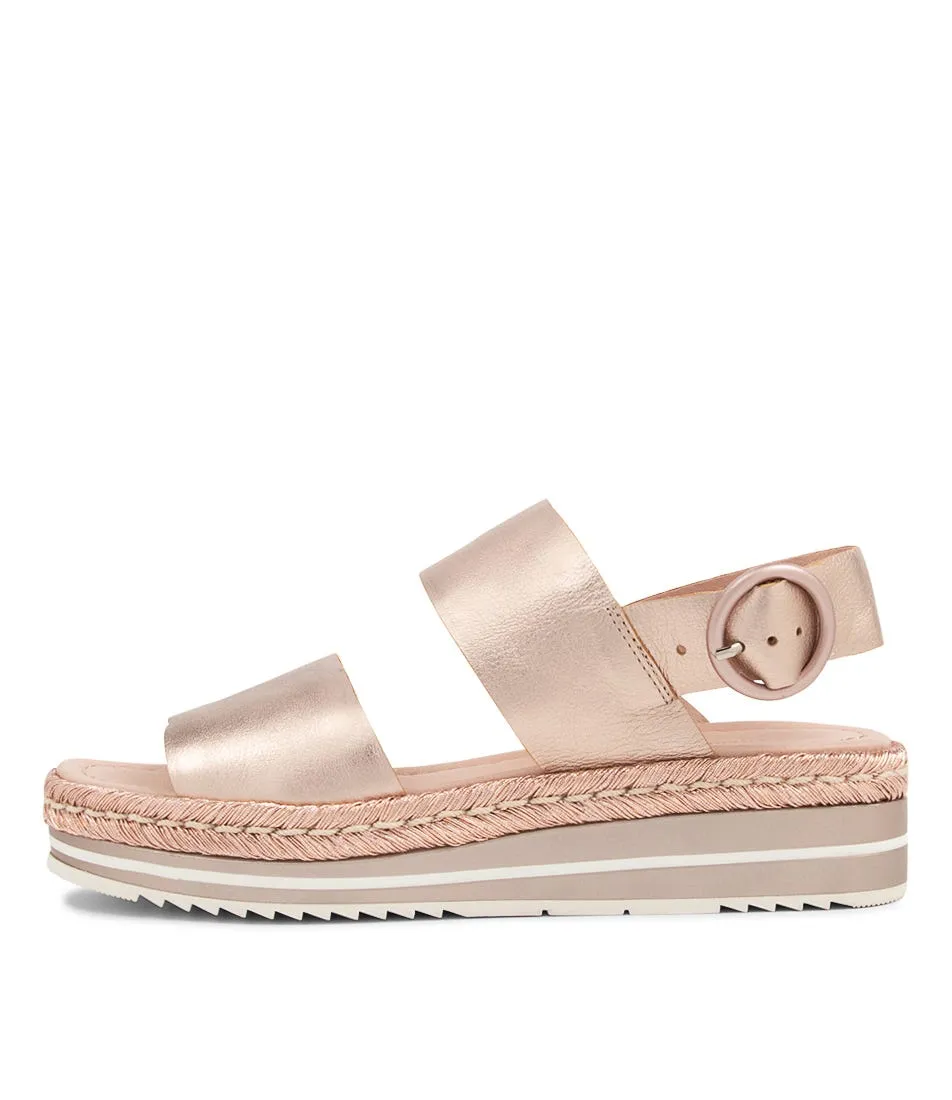 DJANGO & JULIETTE Atha Pale Rose Gold Rope Leather Sandals