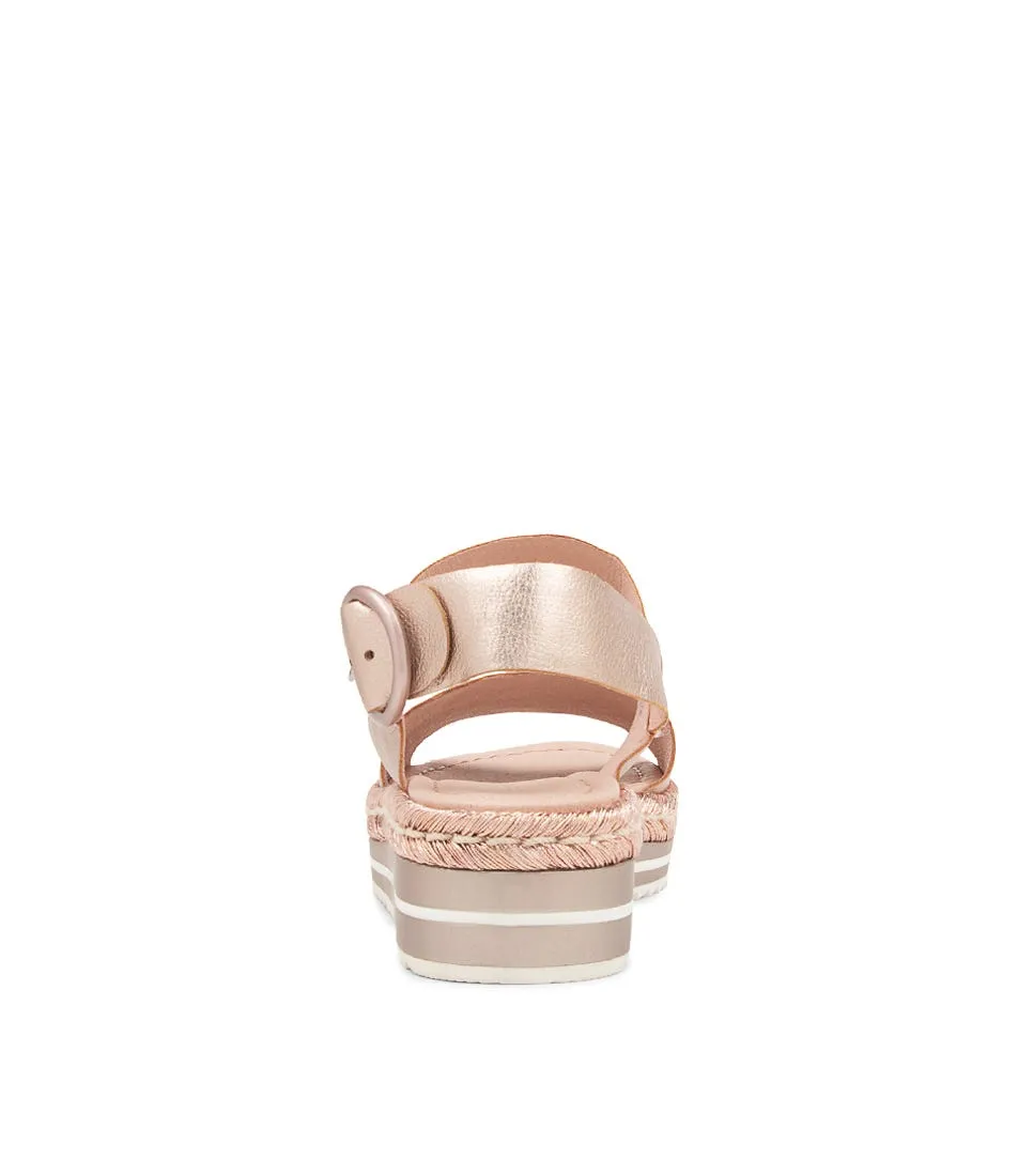 DJANGO & JULIETTE Atha Pale Rose Gold Rope Leather Sandals