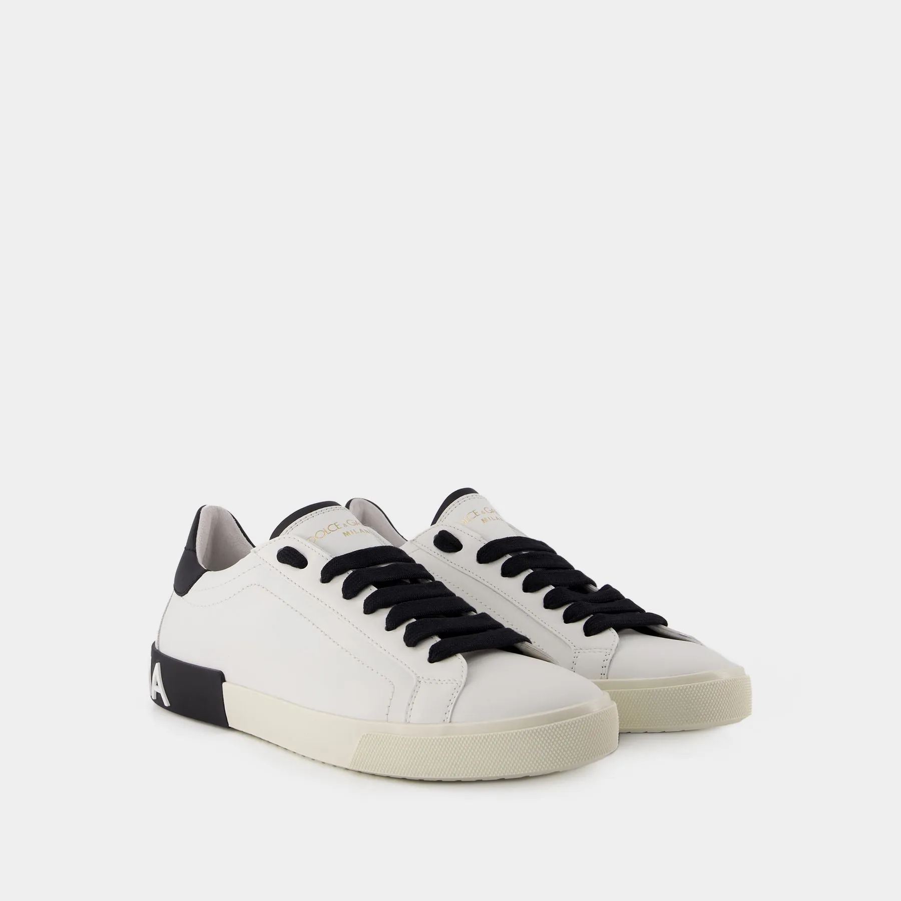 Dolce&Gabbana  Portofino Sneakers - Dolce&Gabbana - Leather - Black/White