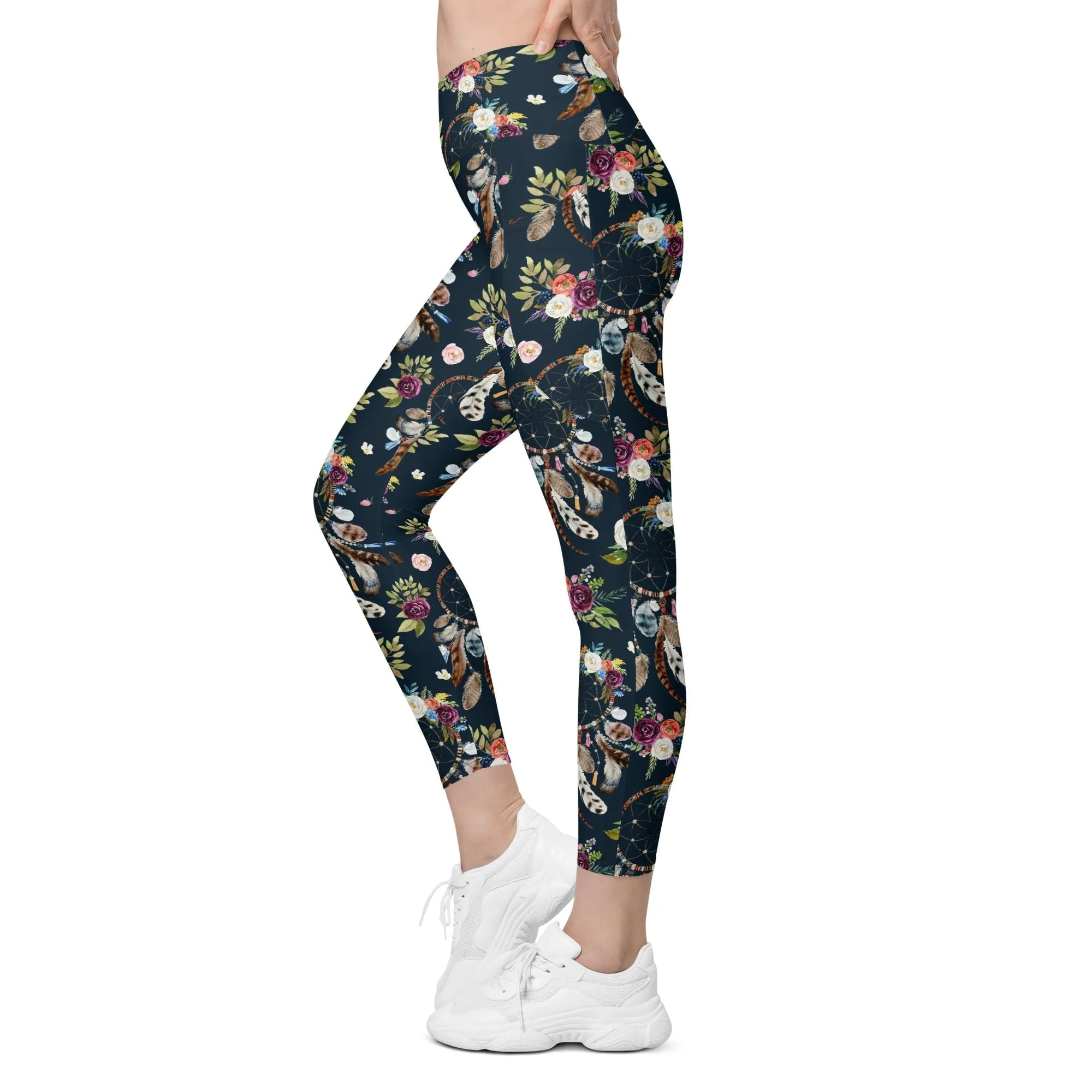 Dream Catcher Crossover Leggings With Pockets