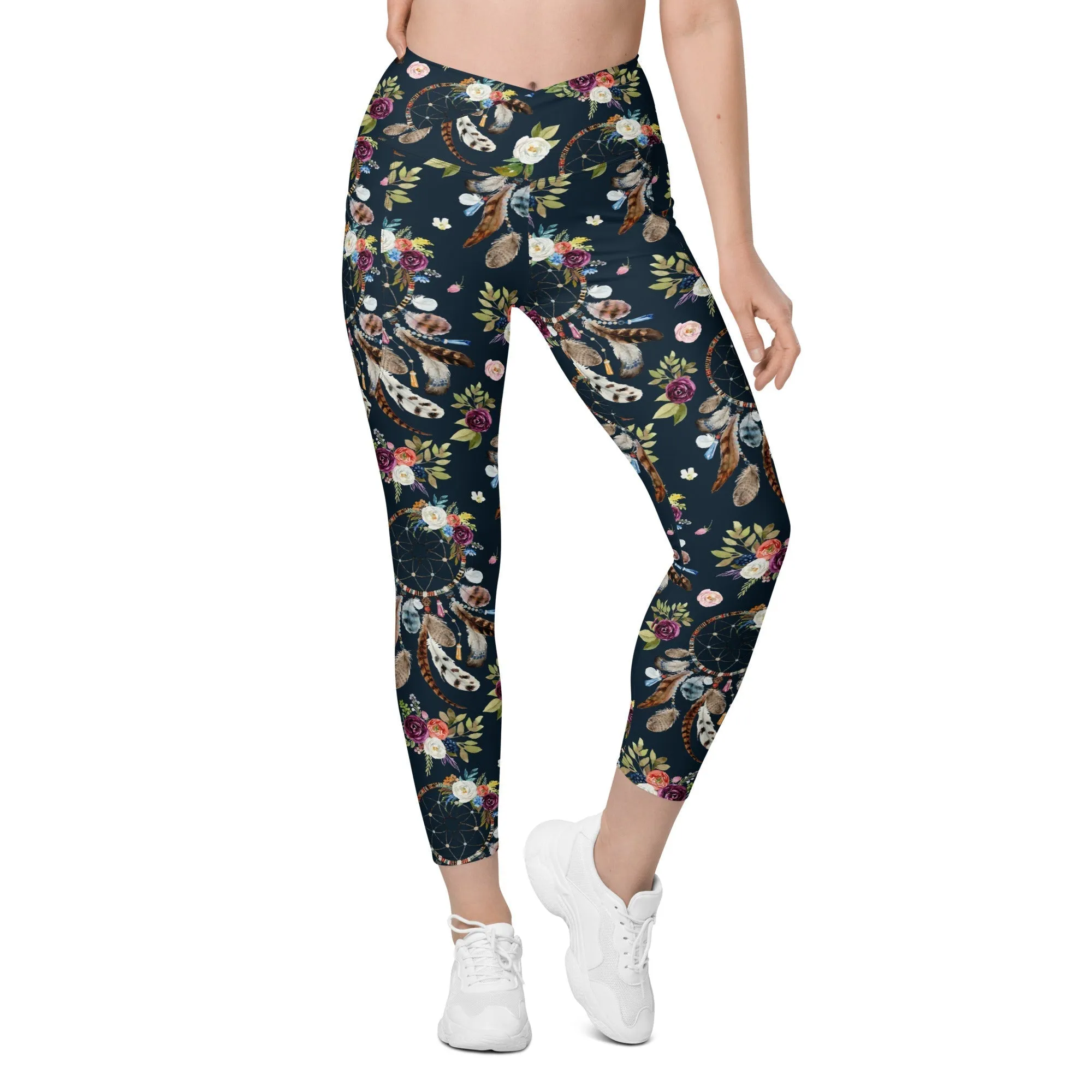 Dream Catcher Crossover Leggings With Pockets