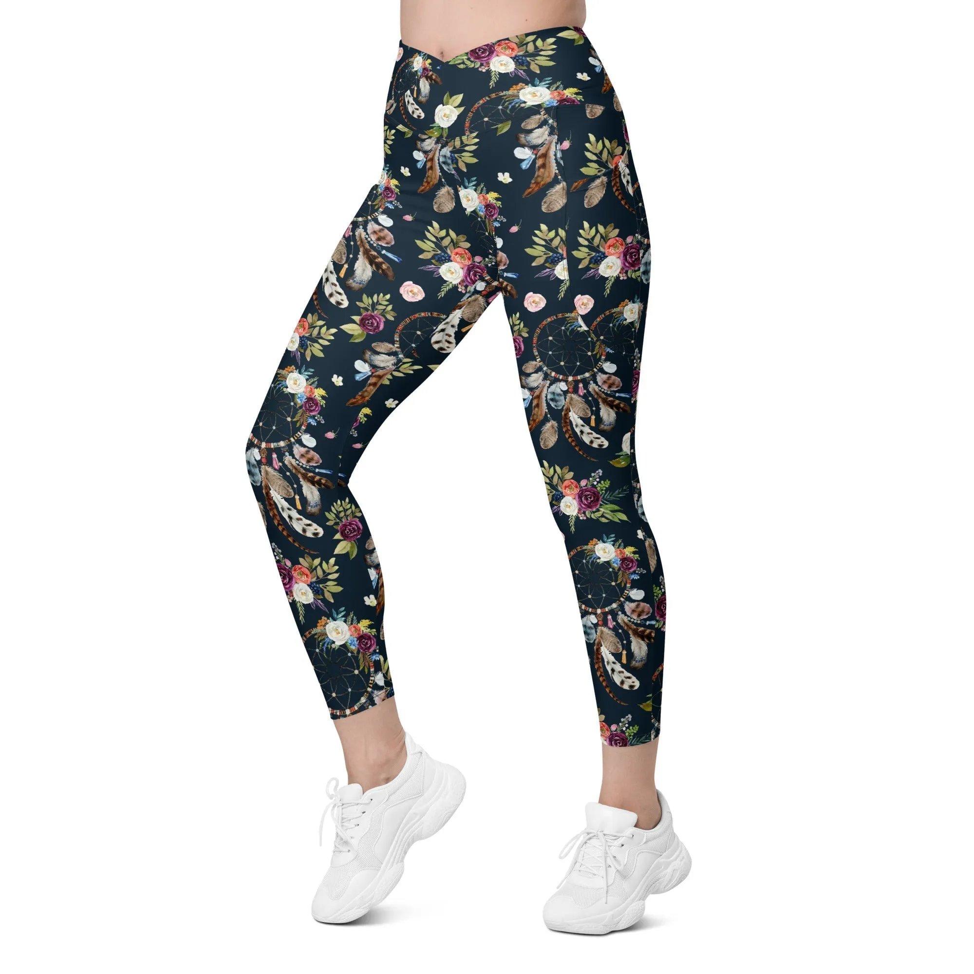 Dream Catcher Crossover Leggings With Pockets