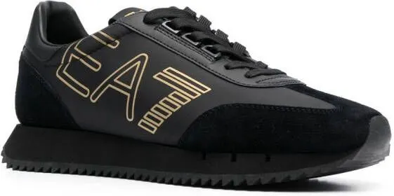 Ea7 Emporio Armani logo-print low-top sneakers Black