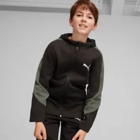 EVOSTRIPE Full-Zip Hoodie - Youth 8-16 years | PUMA Black | PUMA Back to School | PUMA 