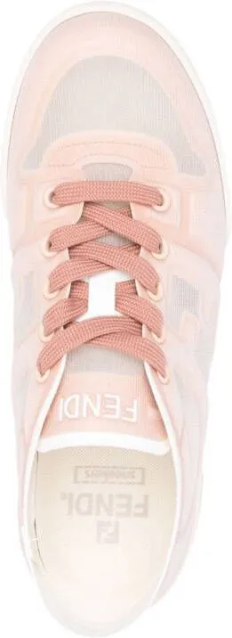 FENDI logo embossed sneakers Pink