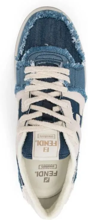 FENDI Match denim sneakers Blue