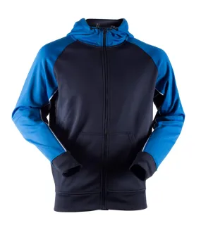 Finden & Hales Mens Moisture Wicking Panelled Sports Hoodie (Navy/Royal/White) - UTRW4690