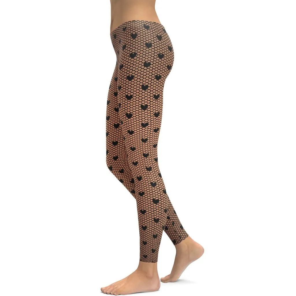 Fishnet Tights Print Leggings