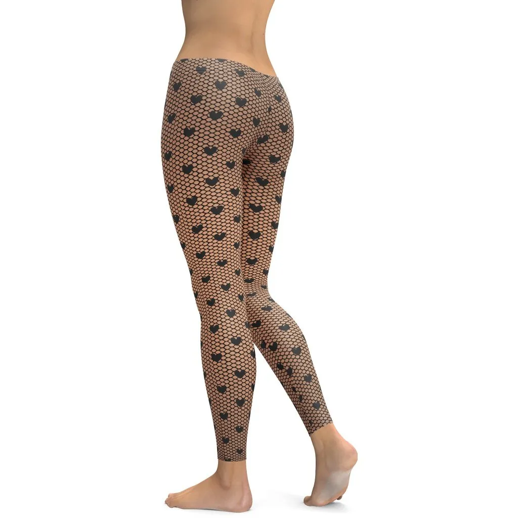 Fishnet Tights Print Leggings