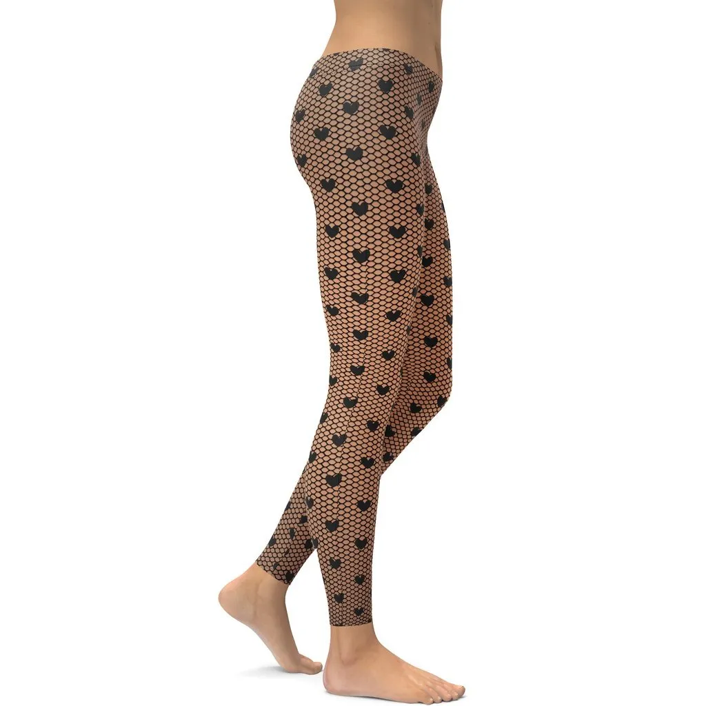 Fishnet Tights Print Leggings