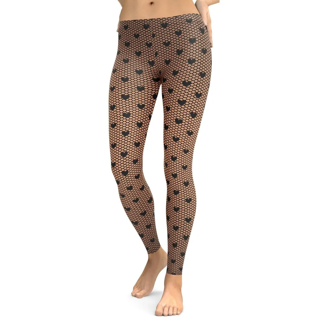 Fishnet Tights Print Leggings