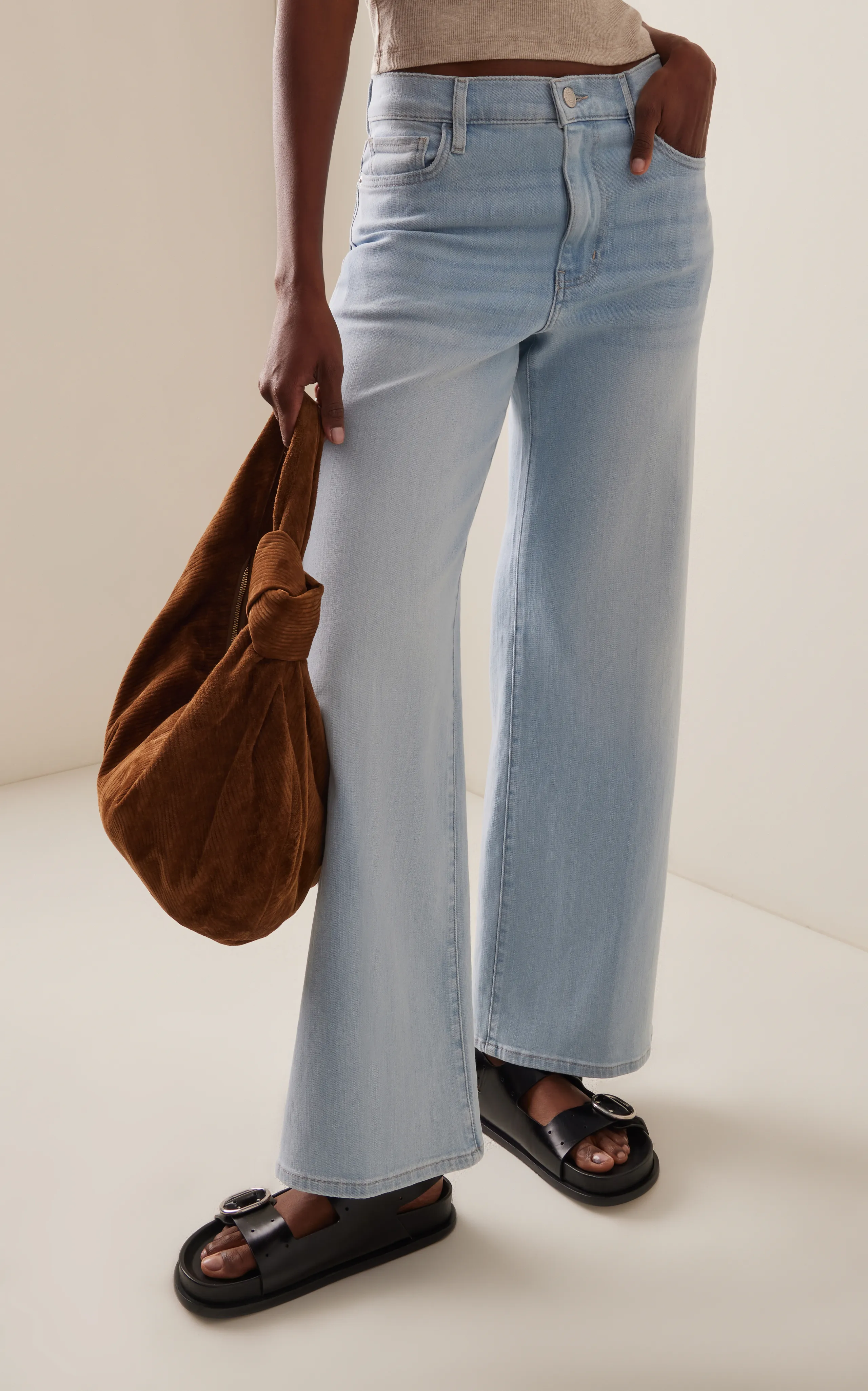 FRAME The Slim Palazzo Stretch High-Rise Wide-Leg Jeans