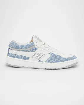 GG Denim Leather Low-Top Sneakers