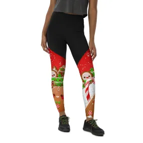 Gingerbread Man Compression Leggings