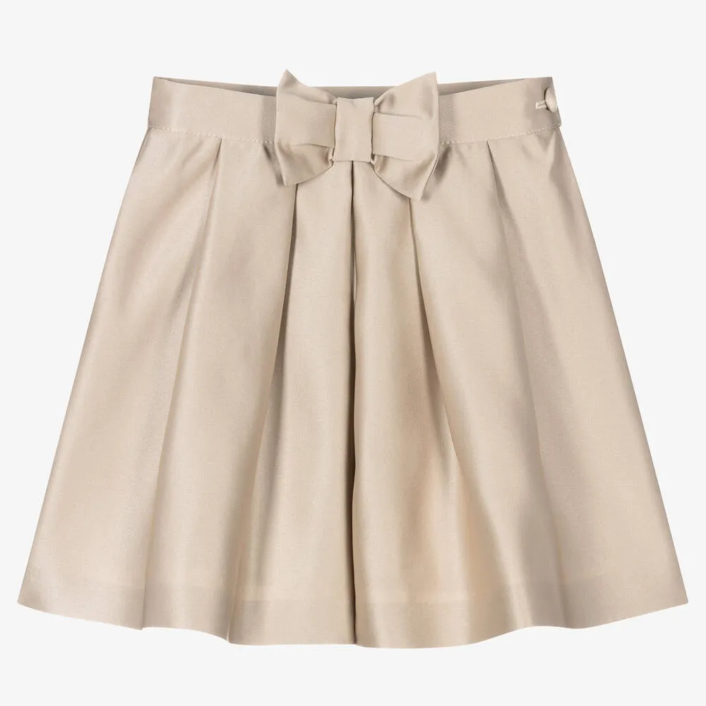 Girls Gold Satin Skirt