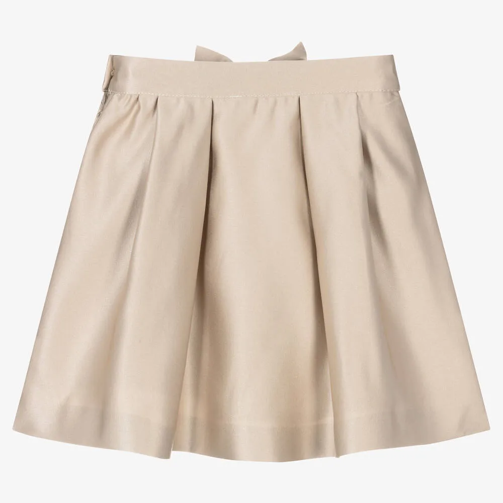 Girls Gold Satin Skirt