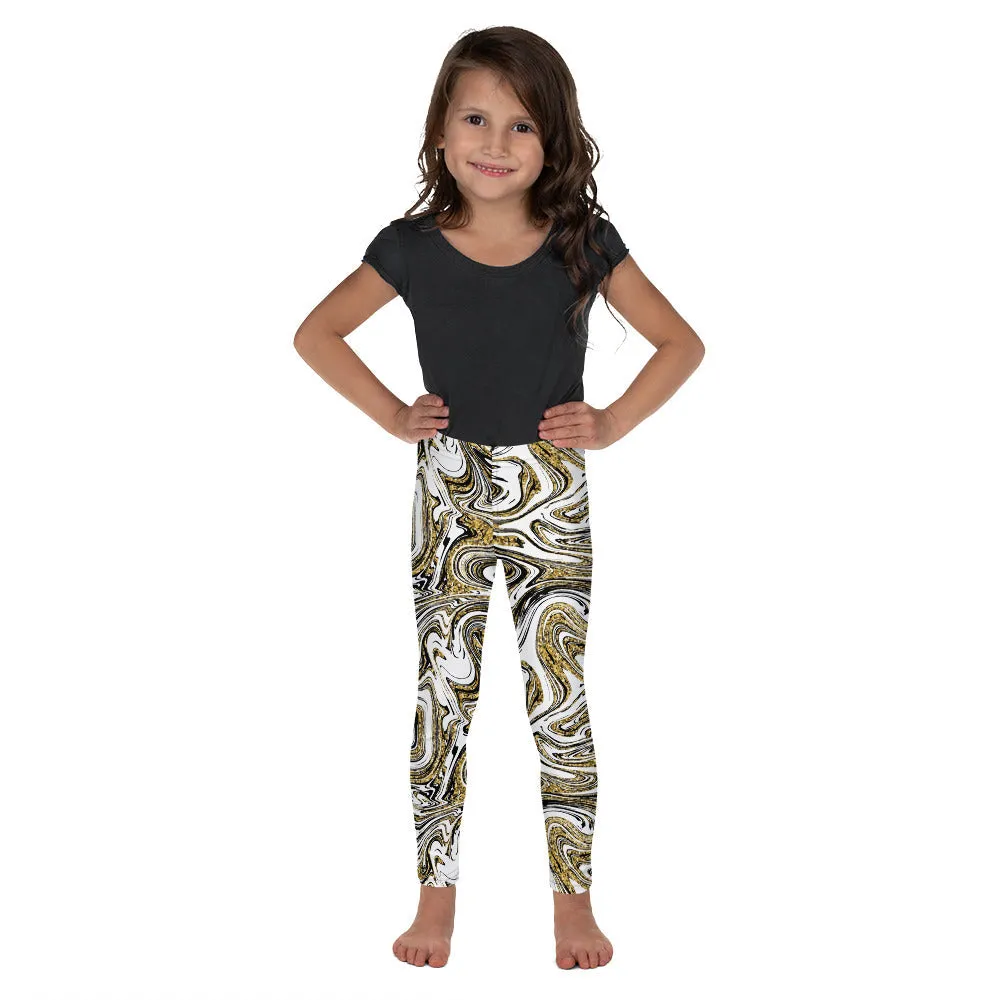 Glitter Print Marble Kid's Leggings