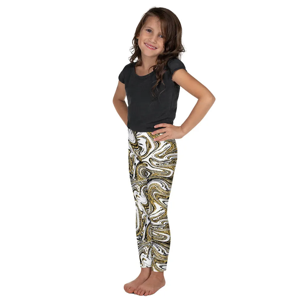 Glitter Print Marble Kid's Leggings