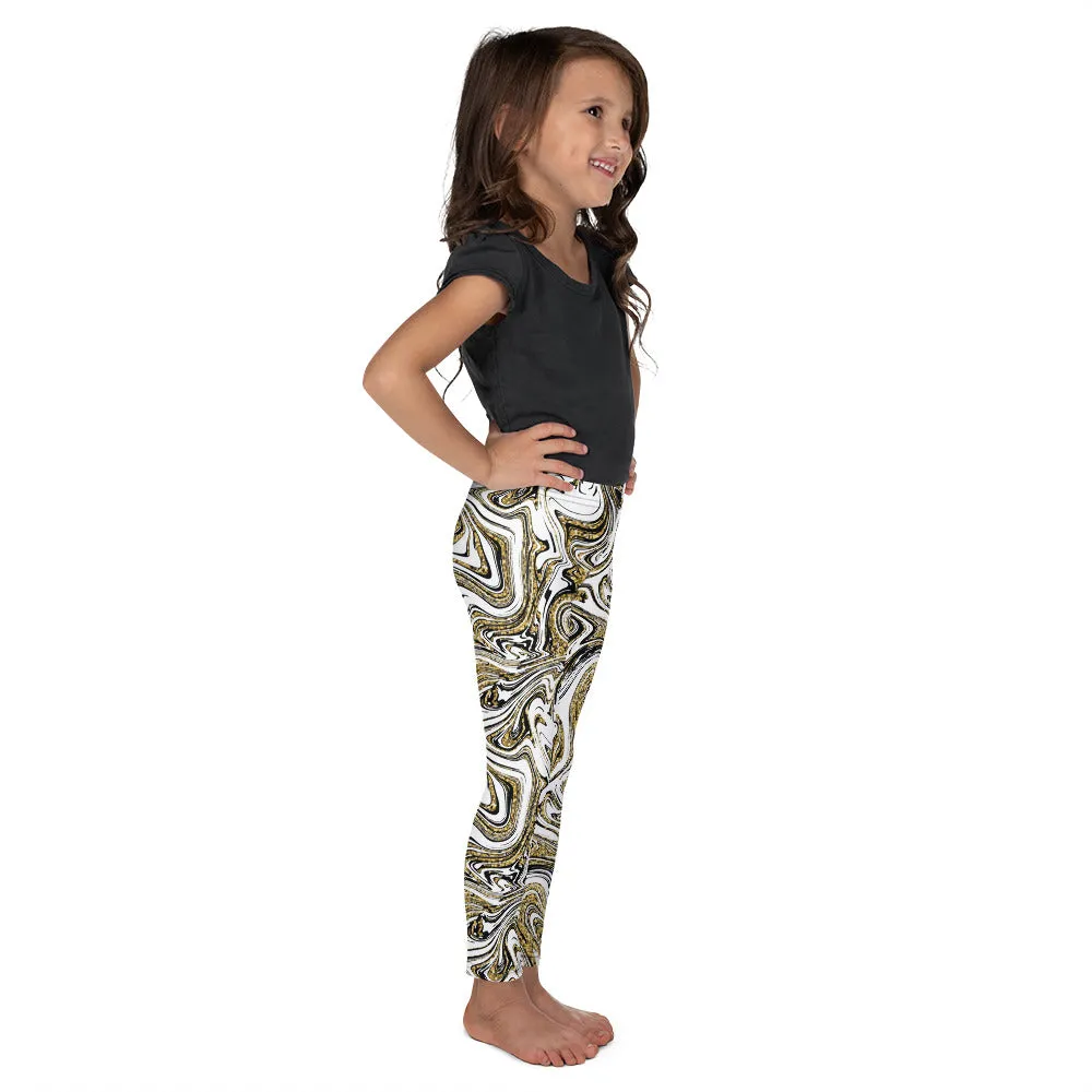 Glitter Print Marble Kid's Leggings