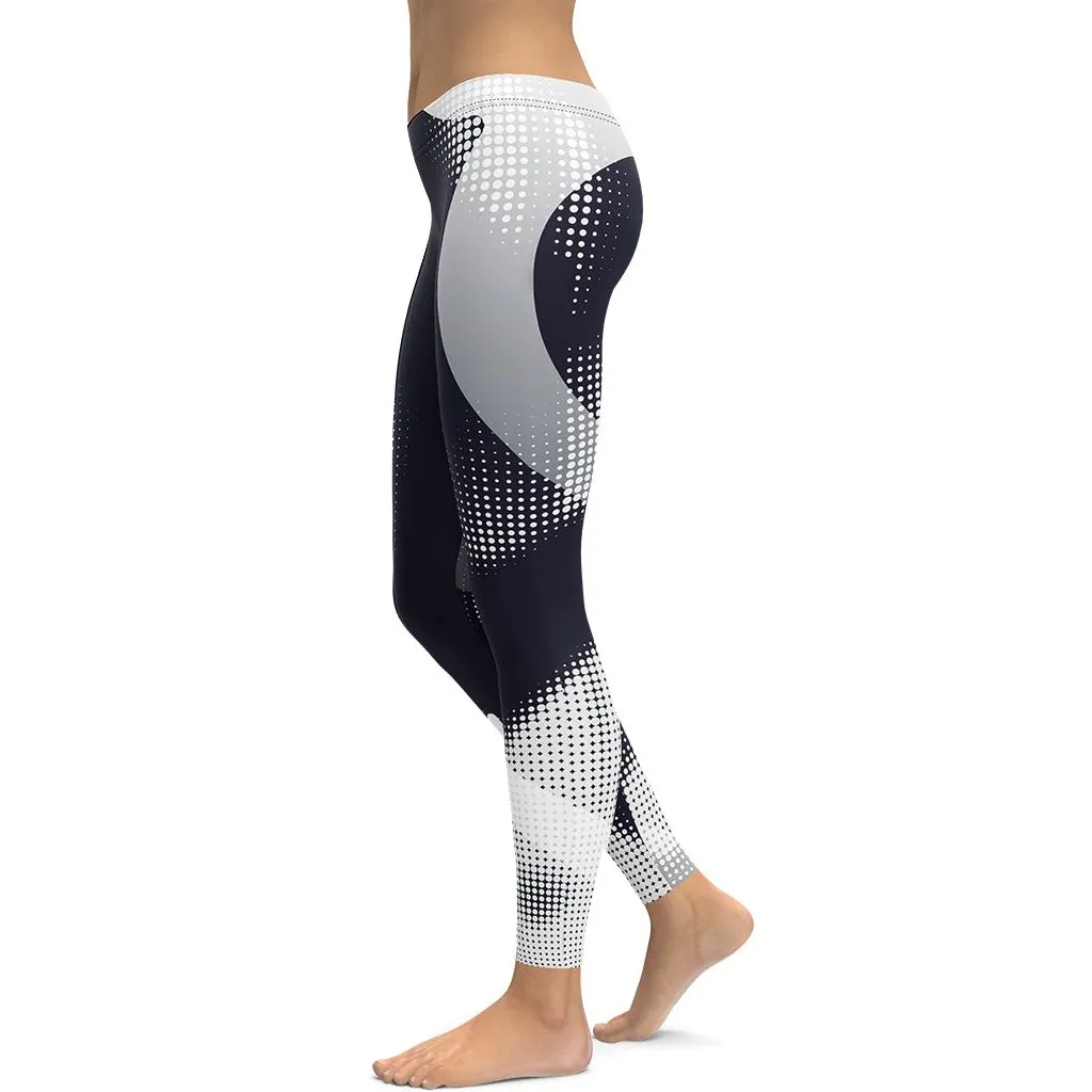 Gray Geometric Heart Leggings