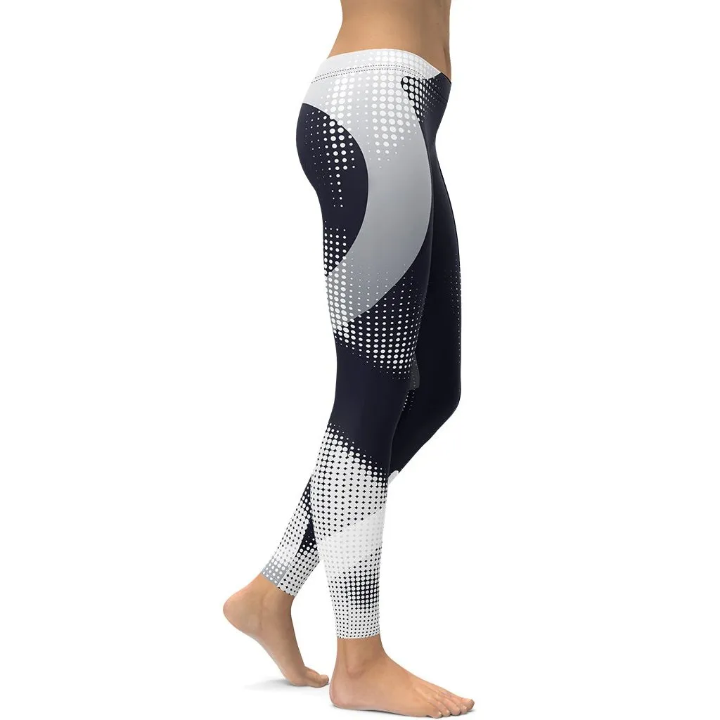 Gray Geometric Heart Leggings