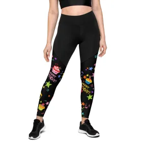 Happy Birthday Compression Leggings