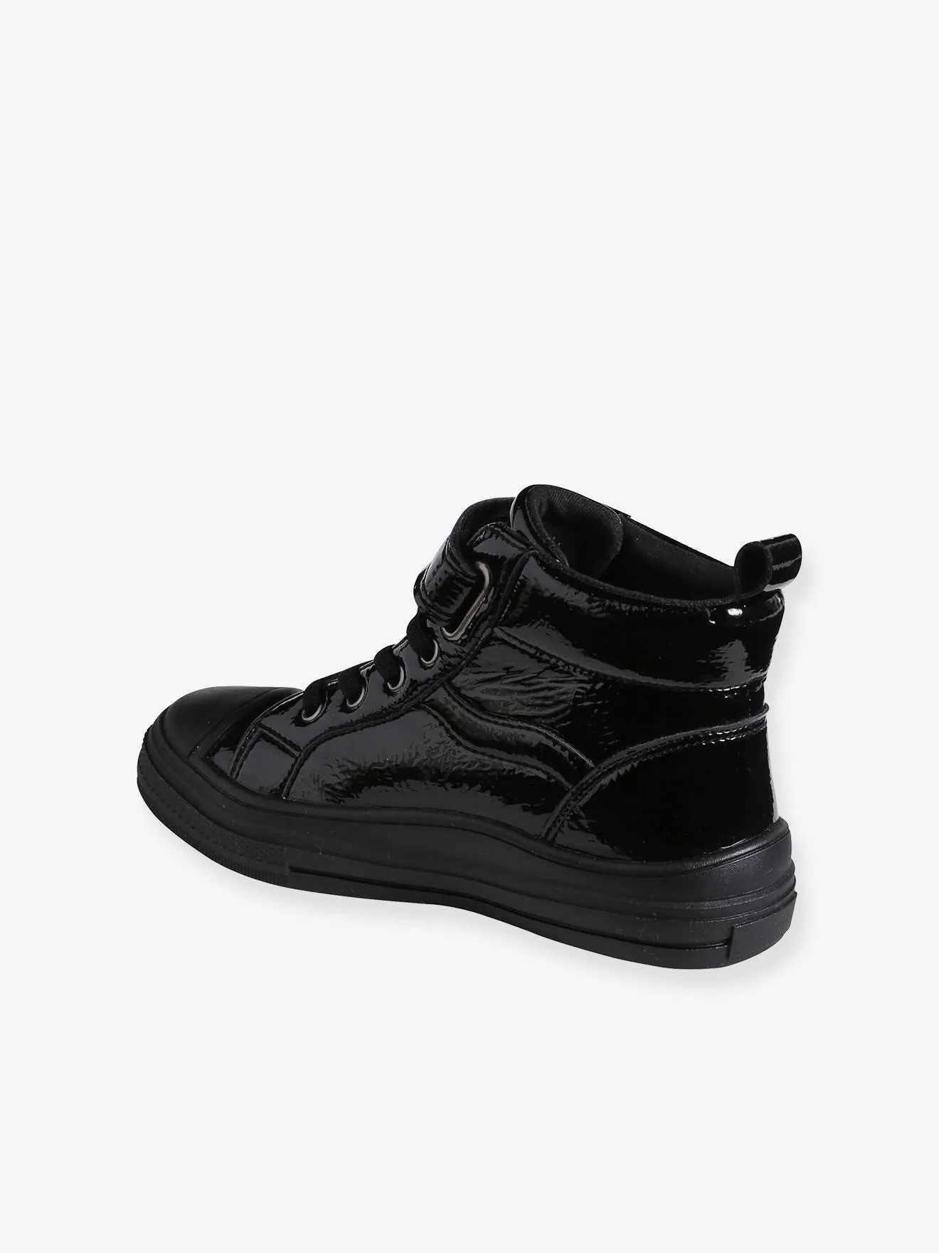 High-Top Trainers with Laces & Zips for Girls - black