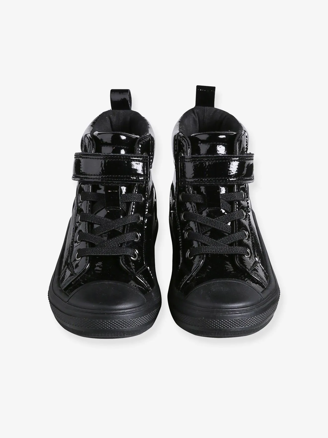 High-Top Trainers with Laces & Zips for Girls - black