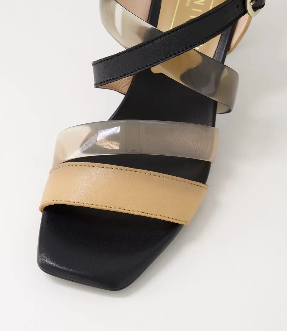 HISPANITAS Greta 35 Desert Black Leather Vinylite Sandals