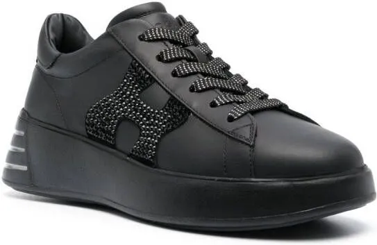 Hogan Rebel sequin-detail leather sneakers Black