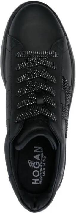 Hogan Rebel sequin-detail leather sneakers Black