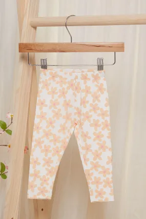 Infant Girls  Ivory All Over Printed Rib Leggings