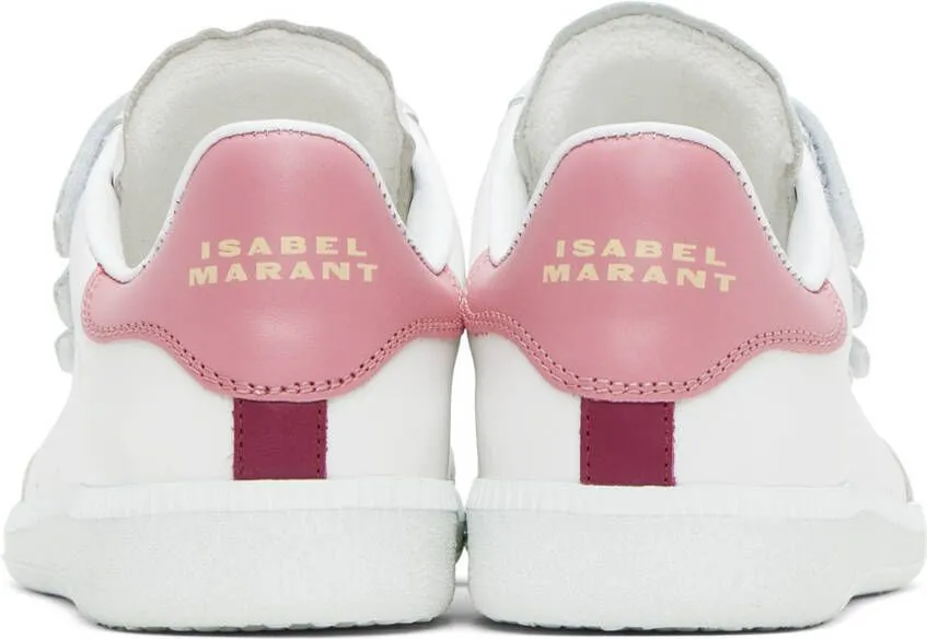 Isabel Marant White & Pink Beth Sneakers