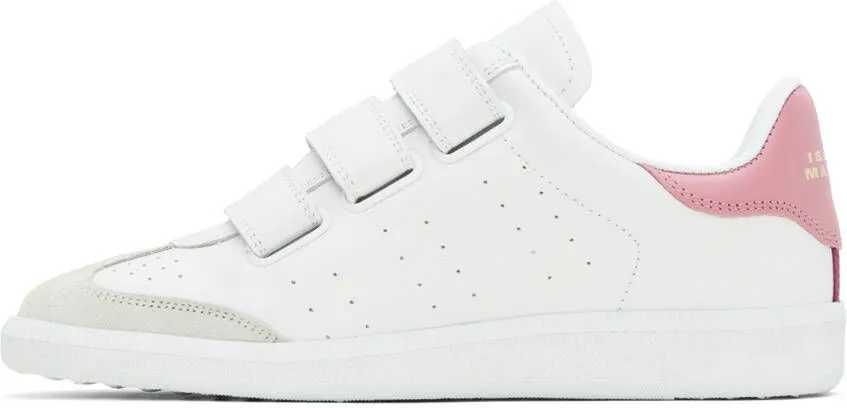 Isabel Marant White & Pink Beth Sneakers