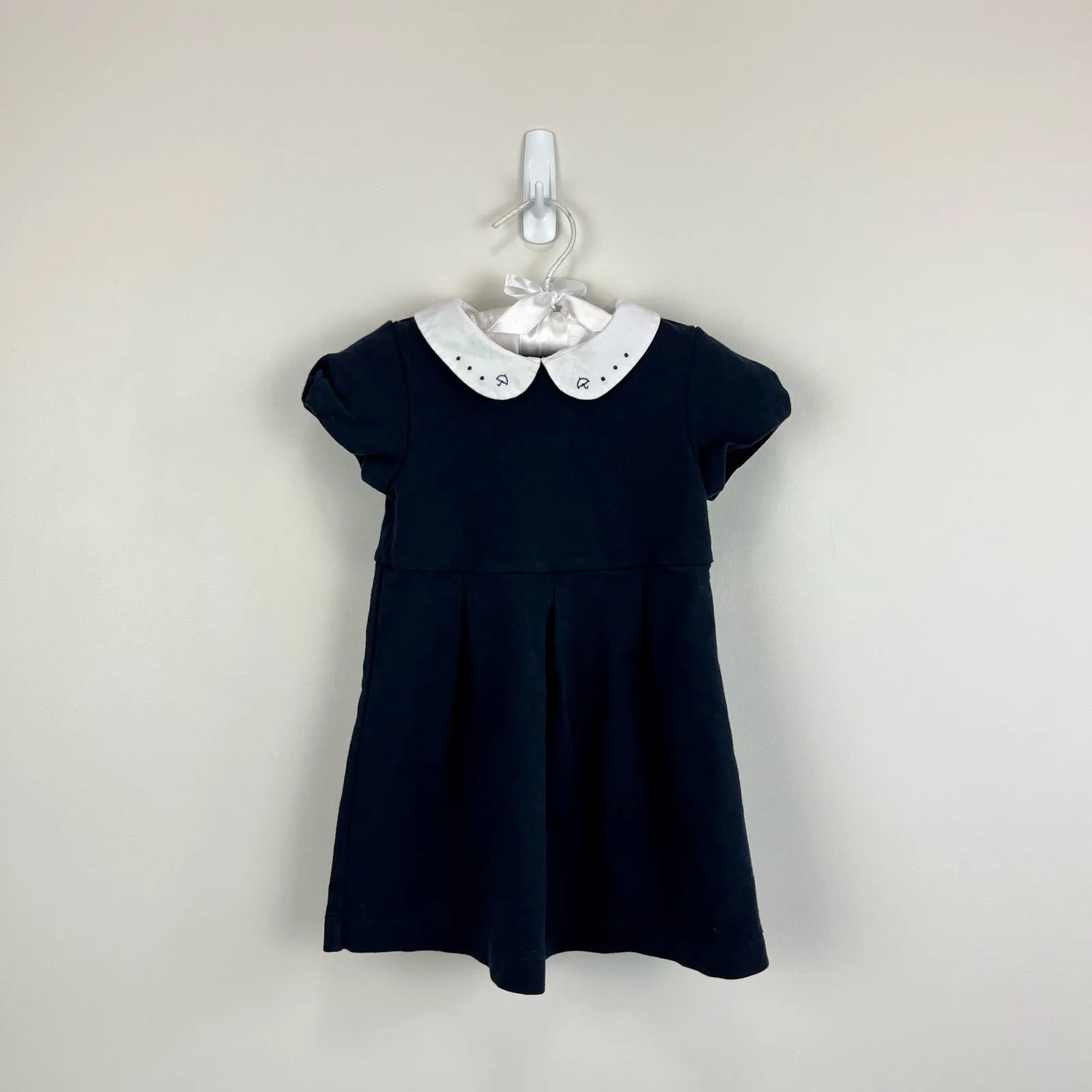 Jacadi Paris Navy Blue Umbrella Collar Dress 24 Months