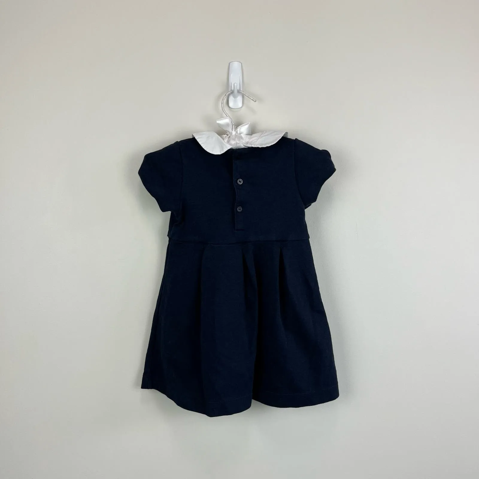 Jacadi Paris Navy Blue Umbrella Collar Dress 24 Months