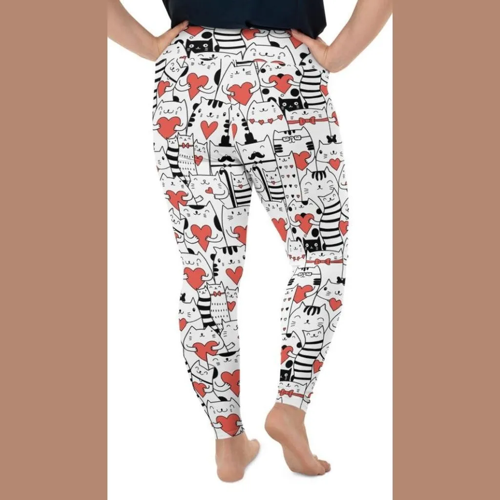 Kitties in Love Plus Size Leggings