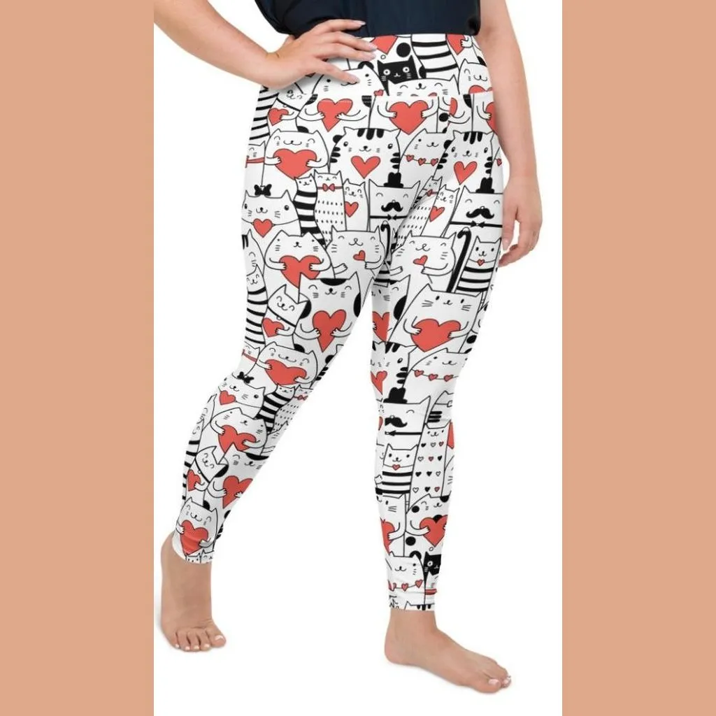 Kitties in Love Plus Size Leggings