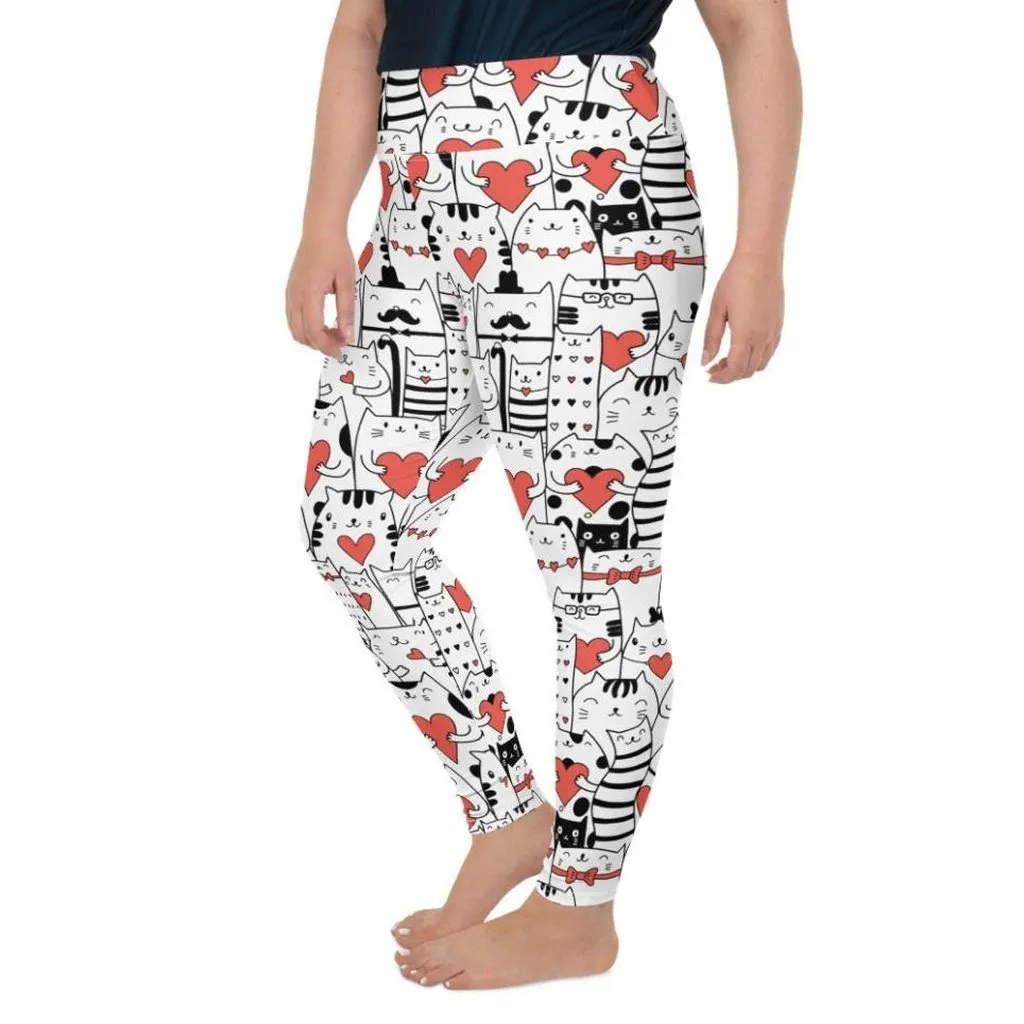 Kitties in Love Plus Size Leggings