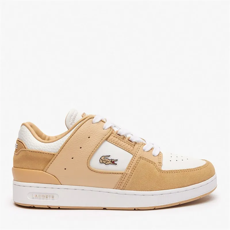 Lacoste Womens Court Cage Trainers Light Brown/White