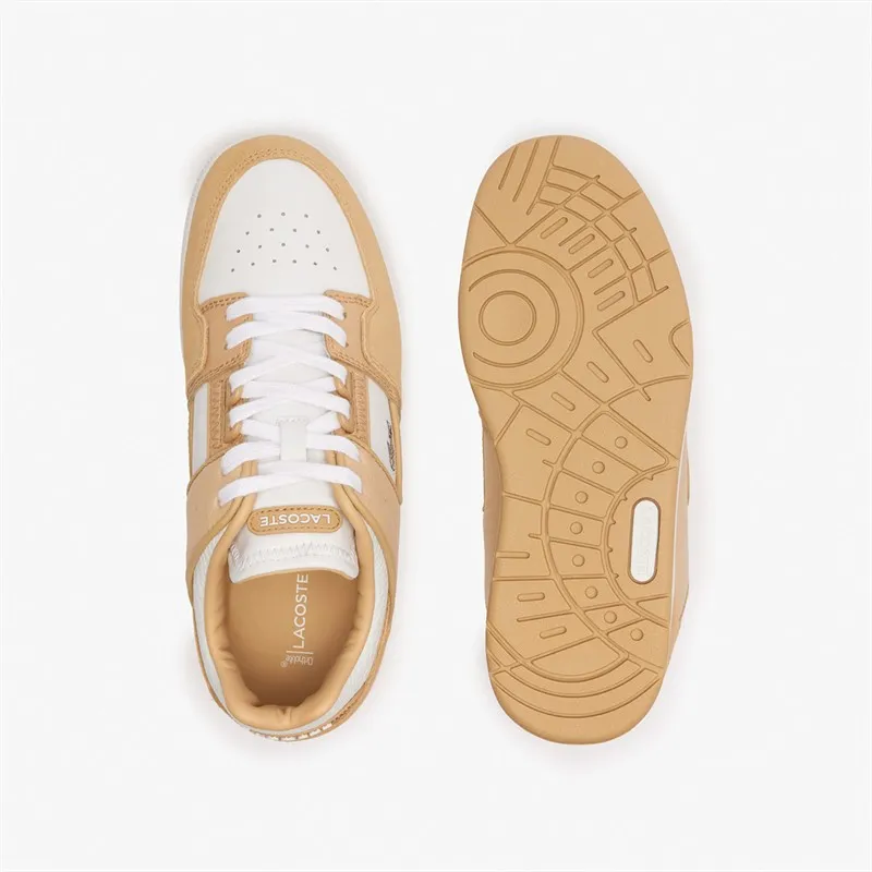 Lacoste Womens Court Cage Trainers Light Brown/White