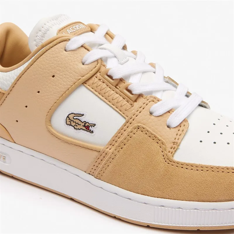 Lacoste Womens Court Cage Trainers Light Brown/White