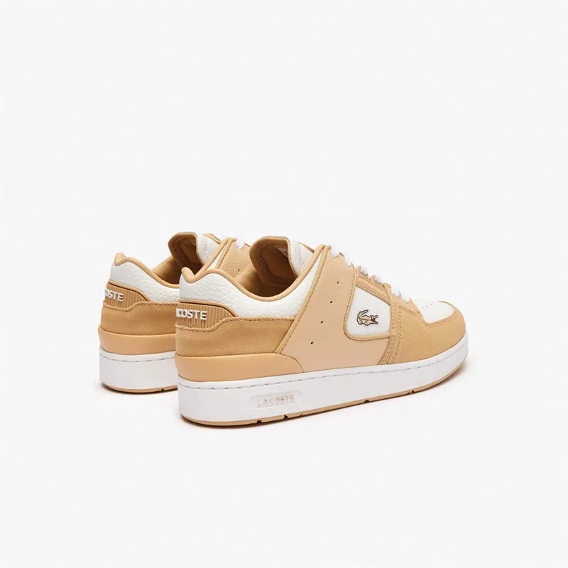 Lacoste Womens Court Cage Trainers Light Brown/White