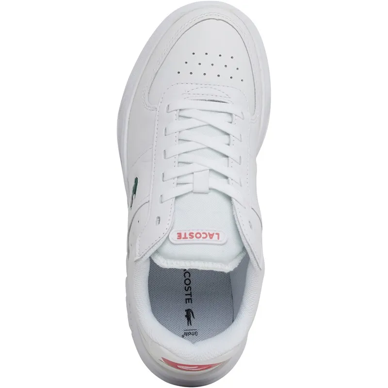 Lacoste Womens Game Advance Trainers White/Dark Pink