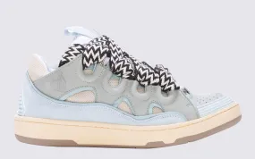 Lanvin Light Blue Leather Curb Sneakers