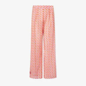 Laren Paprika/Candy Pink Diamond Print Cotton Trousers